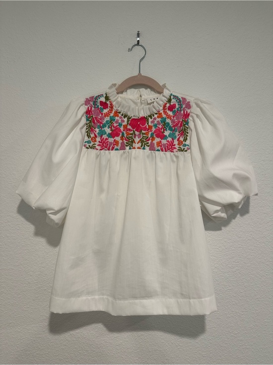 THML Tops - THML Embroidered White Peasant Top - Floral